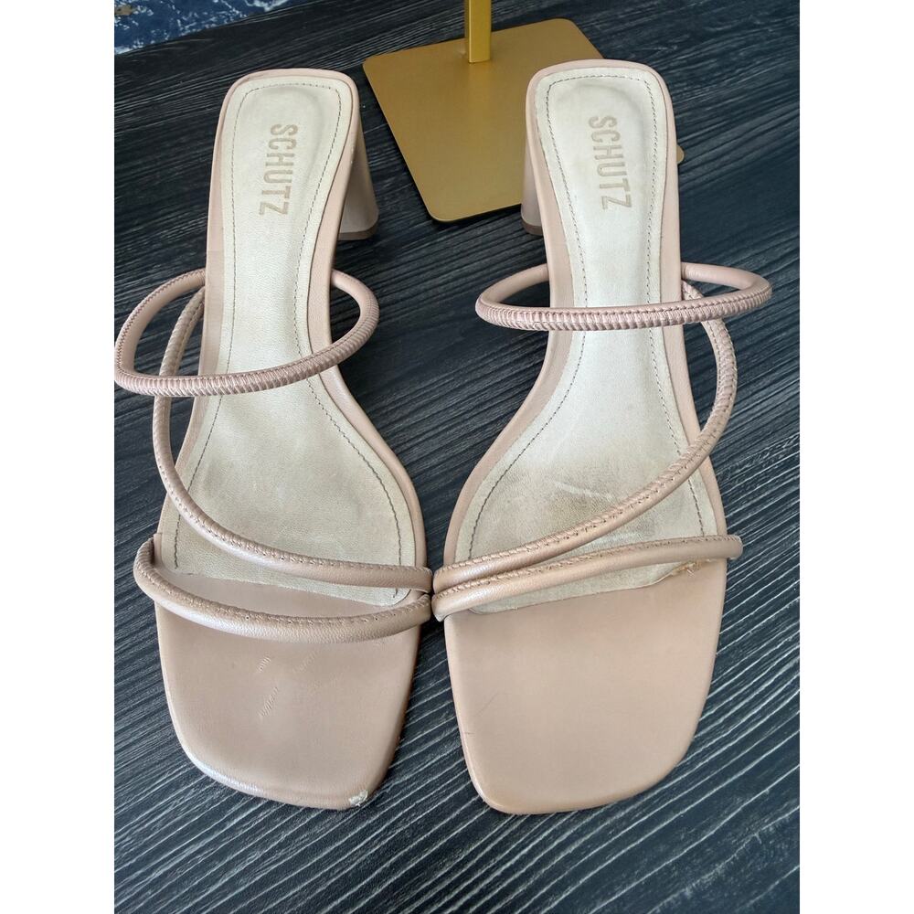 Schutz Chessie Leather Mid-Sandals Sz. 9